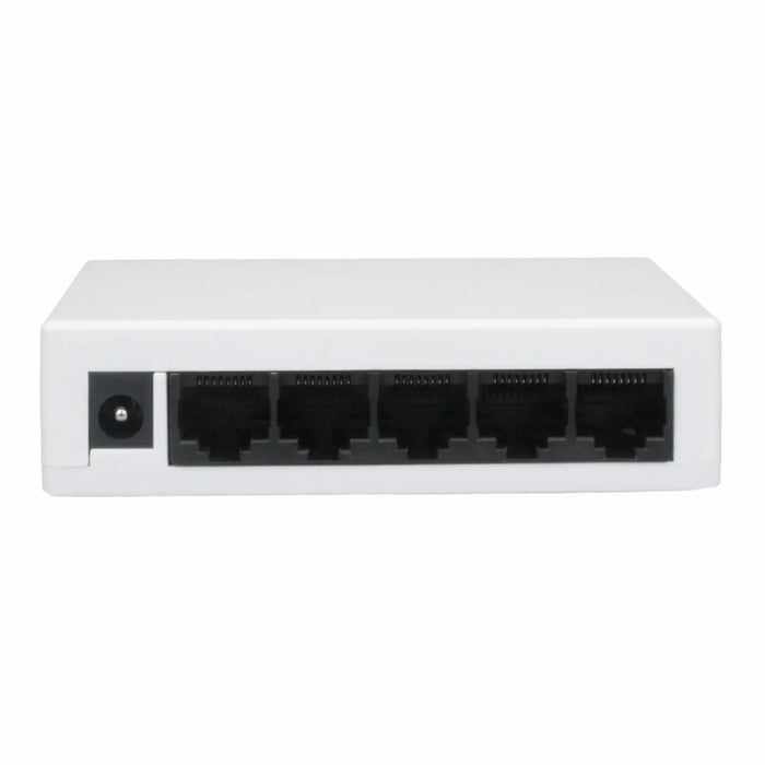 Yankok 5 Port Gigabit Ethernet Switch, 10/100 Mbps Unmanaged, Auto-Negotiation RJ45 Ports, White Plastic Desktop Case