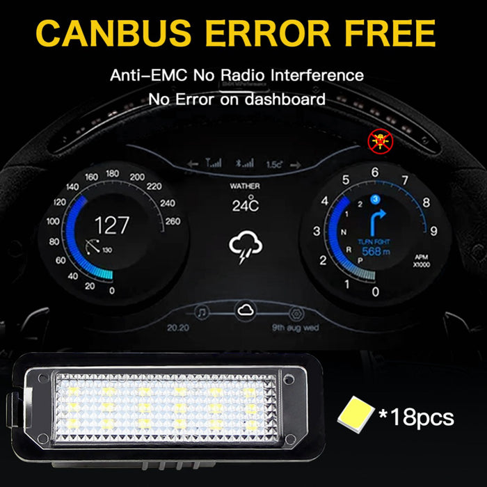 Yankok LED License Plate Lights for VW Golf 4 5 6 7 GTi CC Rabbit Eos Beetle Porsche Boxster Cayman Cayenne Carrera