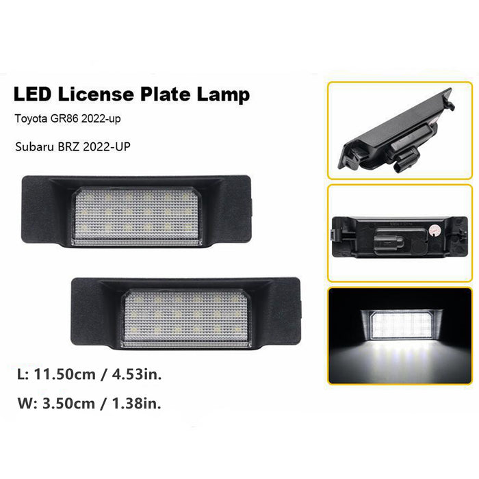 Yankok LED License Plate Lights Fit Toyota GR86 and Subaru BRZ 2021-2025 ZN8/ZD8 2nd Gen