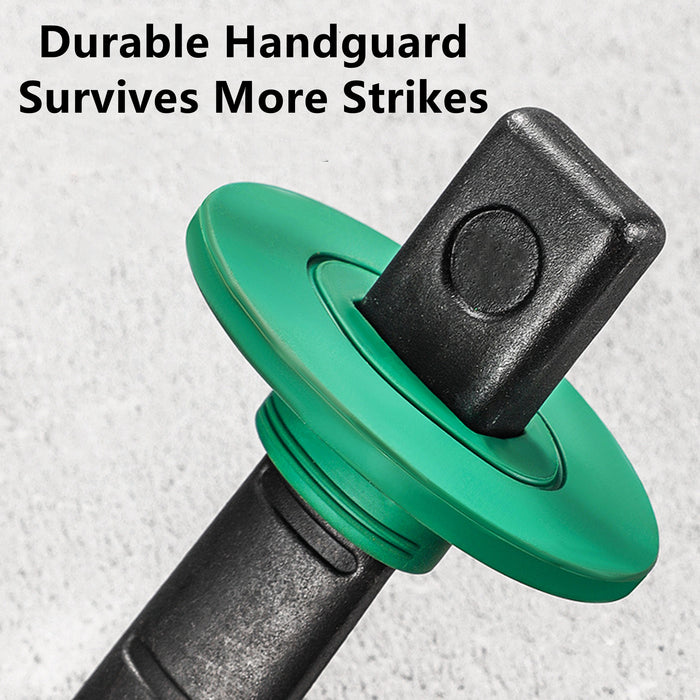 Yankok 8in. Flat Chisel with Hand Guard Green, 0.75in. Cut, 7.87in. Handle, Chrome Vanadium Alloy Steel
