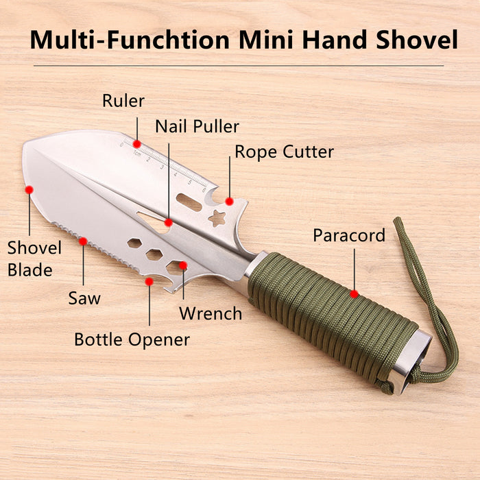 Yankok 10" Multifunction Mini Hand Shovel, 9 in 1 Ultralight Stainless Steel Trowel