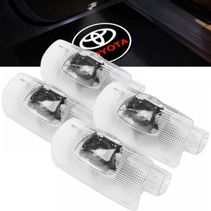 Yankok Toyota Door Lights Logo 4 Pack For Tundra 4Runner Avalon Camry Highlander Land Cruiser Prius Sequoia Sienna Venza (White and Red) (Copy)