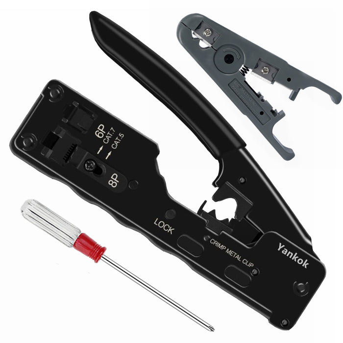 Yankok CAT5 CAT6 CAT7 Modular Crimper (Shielded and Unshielded Crimp) YK7018B