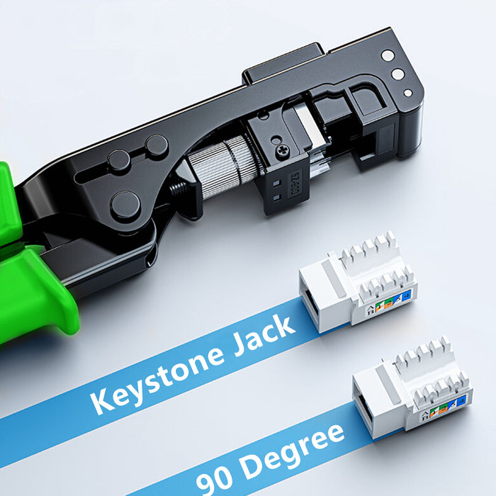 Yankok 90 Degree Keystone Jack Punch Down Tool Specific Modular FIT (Check Jacks’ Fitment in Picture) Green Handle