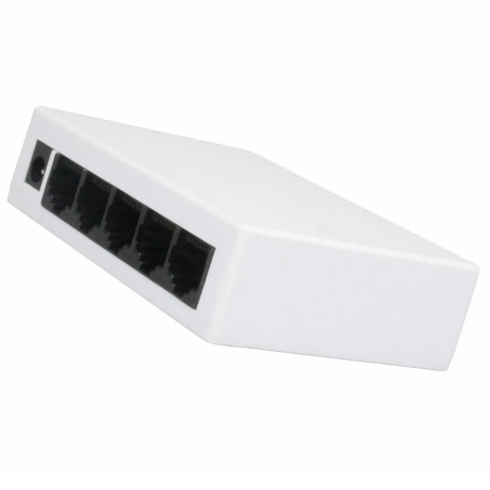 Yankok 5 Port Gigabit Ethernet Switch, 10/100 Mbps Unmanaged, Auto-Negotiation RJ45 Ports, White Plastic Desktop Case