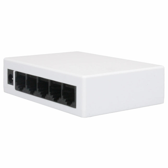 Yankok 5 Port Gigabit Ethernet Switch, 10/100 Mbps Unmanaged, Auto-Negotiation RJ45 Ports, White Plastic Desktop Case