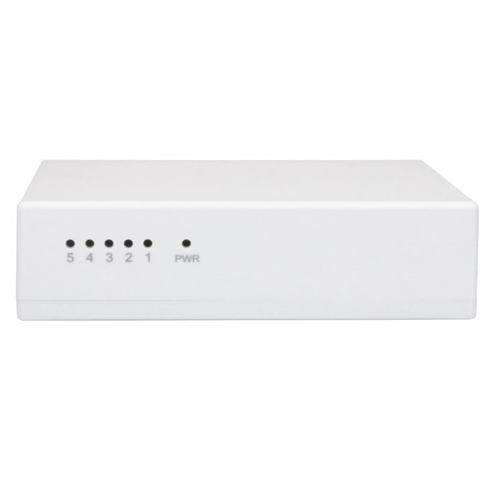 Yankok 5 Port Gigabit Ethernet Switch, 10/100 Mbps Unmanaged, Auto-Negotiation RJ45 Ports, White Plastic Desktop Case