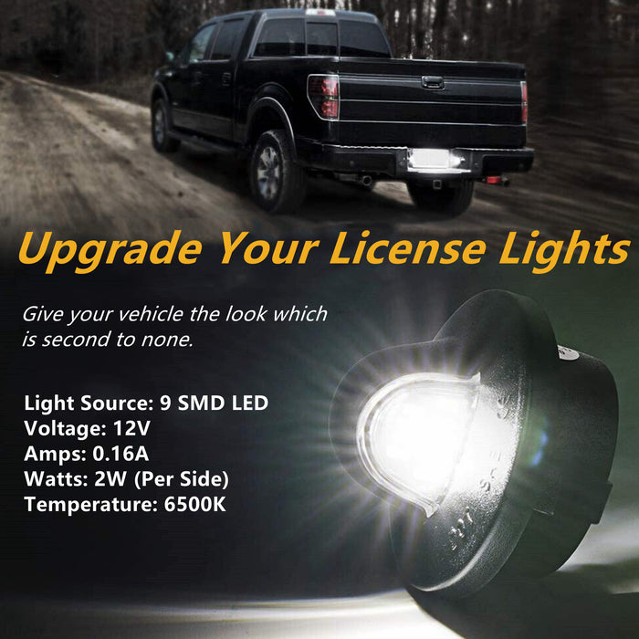 Yankok LED License Plate Lights for Ford Pickup F150 F250 F350 F450 F550 Super Duty Ranger and SUV Bronco Explorer Sport Trac Excursion Expedition