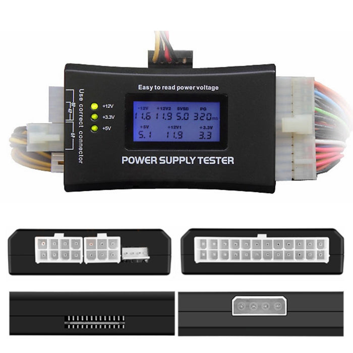 Yankok Digital Computer Power Supply Tester for ATX ITX BTX PCI-E SATA HDD PSU 20/24 Pin