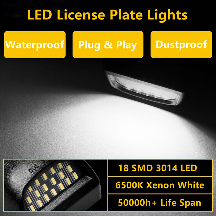 Yankok LED License Plate Lights for [Chevy Chevrolet Silverado Suburban Tahoe Avalanche Traverse] [GMC Sierra Yukon & Yukon XL] [Cadillac Escalade & EXT]