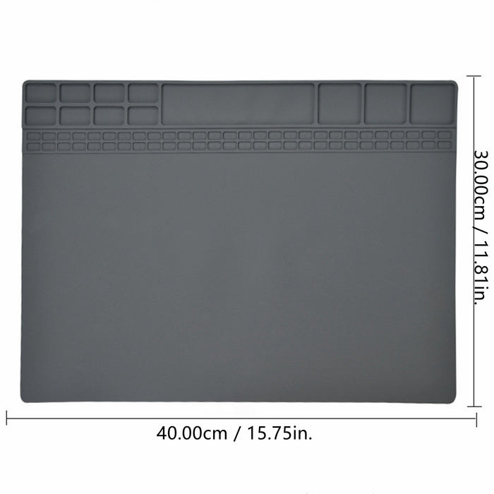 Yankok Magnetic Anti-Static Mat Grey 40 x 30 cm Table Desk ESD Grounding Solder Pad (15.8 x 11.8 in.)