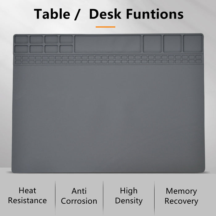 Yankok Magnetic Anti-Static Mat Grey 40 x 30 cm Table Desk ESD Grounding Solder Pad (15.8 x 11.8 in.)