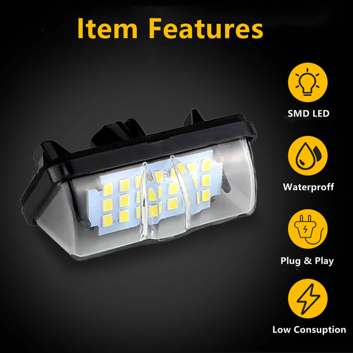 Yankok LED License Plate Lights for Toyota RAV4 Highlander Avalon Corolla Prius Alphard and Lexus ES300h LX600 UX200/300
