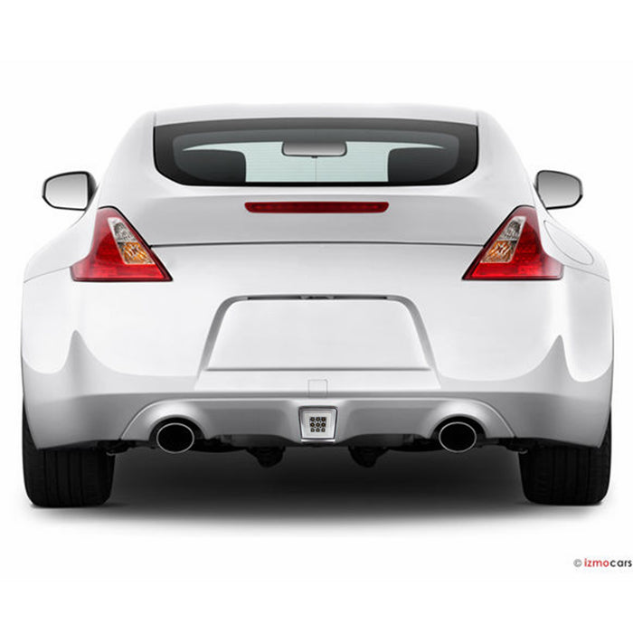 Yankok LED Rear Bumper Light for Nissan 370Z 2009-2021 Juke Nismo 2013-2017 Sentra Nismo 2017-2019 Integrated with Sequential Turn Signal, Brake Light, Fog Light and Reverse Light Chrome Clear