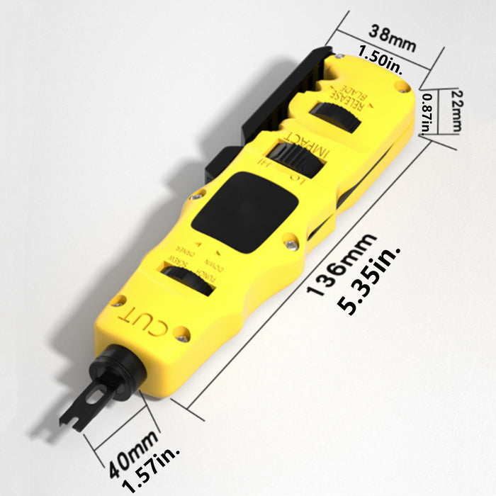 Yankok 374AP Impact Punch Down Tool with 110/88 110/66 Blades and Removable Double Ended Screwdriver