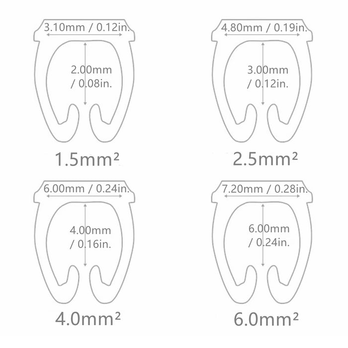 Yankok 4.0mm² Clip-On Cable Marker PCS100, Size 4.0mm² for 4.0-5.5mm Cables