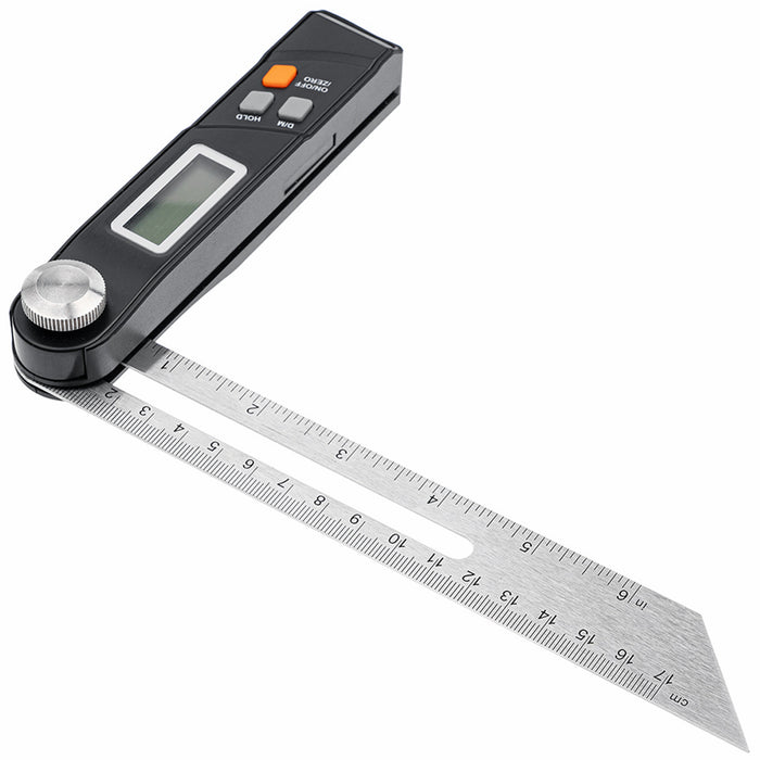 Yankok Sliding Digital T-Bevel Gauge & Protractor Angle Finder with 6in. Stainless Steel Ruler Full LCD Display