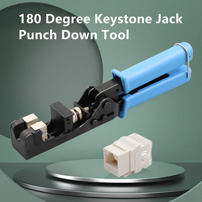 Yankok 180 Degree Keystone Jack Punch Down Tool (Fit Short Body with Plat Pin Jacks Only) 5098AB Blue