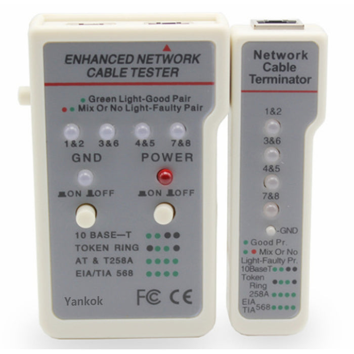 Enhanced Network Cable Tester identifiziert Kontinuitätsprobleme für RJ45 RJ12 RJ11 Ethernetkabel, 10BASE-T, 100BASE-T, EIA/TIA 568A/568B und Token Ring Kabel (im Lieferumfang enthalten)