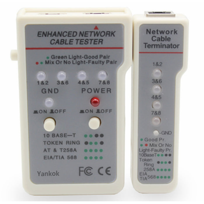 拡張ネットワークケーブルテスターは、R​​J45 RJ12 RJ11イーサネットケーブル、10BASE-T、100BASE-T、EIA / TIA 568A / 568B、およびトークンリングケーブル（キャリーポーチに付属）の導通の問題を特定します