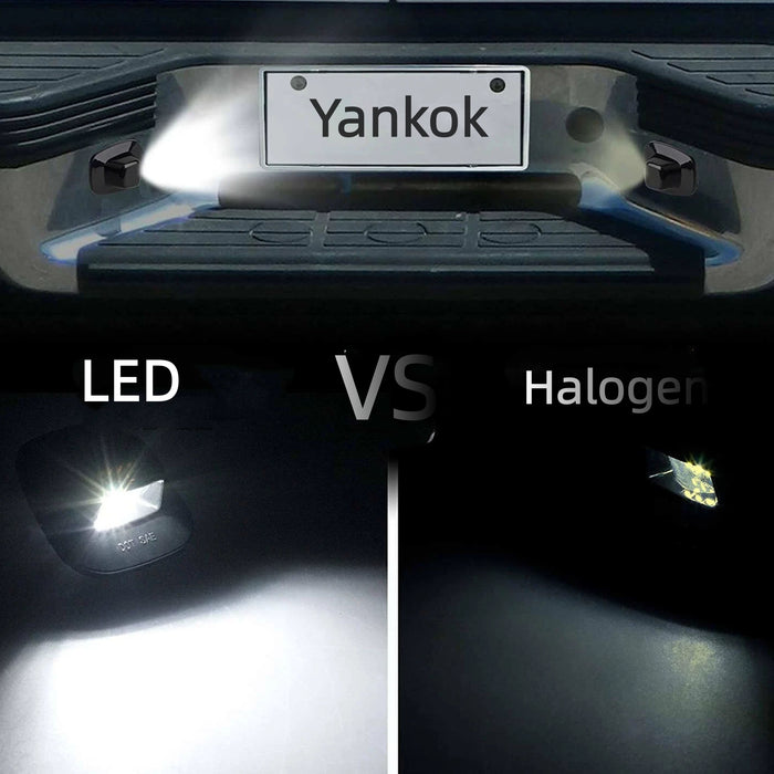 Yankok LED License Plate Lights for Chevy Blazer S10 C1500 K1500 Silverado Suburban Tahoe GMC Yukon Sonoma 1988-1999 Black Housing