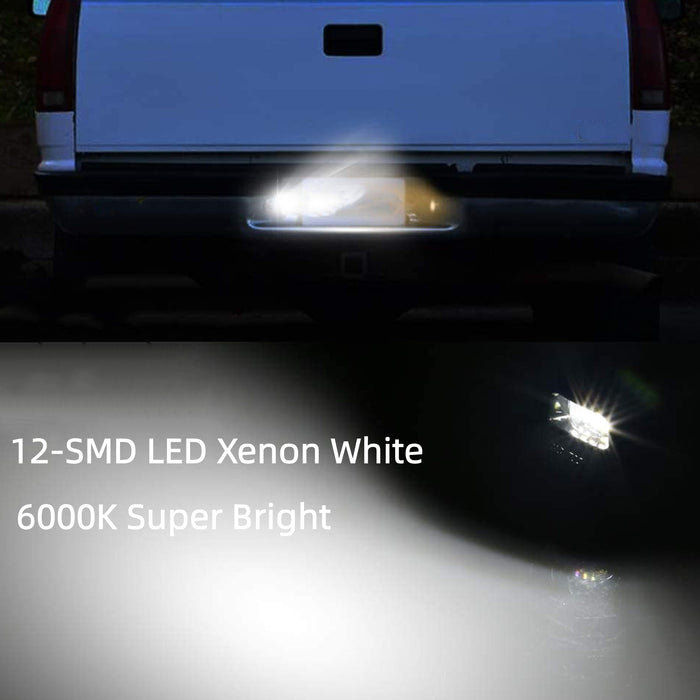 Yankok LED License Plate Lights for Chevy Blazer S10 C1500 K1500 Silverado Suburban Tahoe GMC Yukon Sonoma 1988-1999 Black Housing