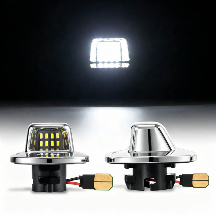 Yankok LED License Plate Lights for Chevrolet Blazer S10 C1500 K1500 Silverado Suburban Tahoe GMC Yukon Sonoma 1988-1999 Chrome White