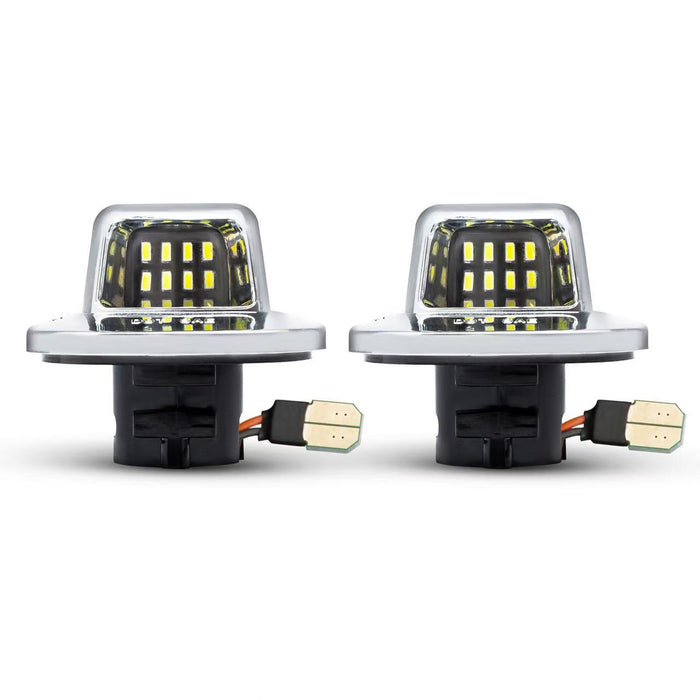 Yankok LED License Plate Lights for Chevrolet Blazer S10 C1500 K1500 Silverado Suburban Tahoe GMC Yukon Sonoma 1988-1999 Chrome Black