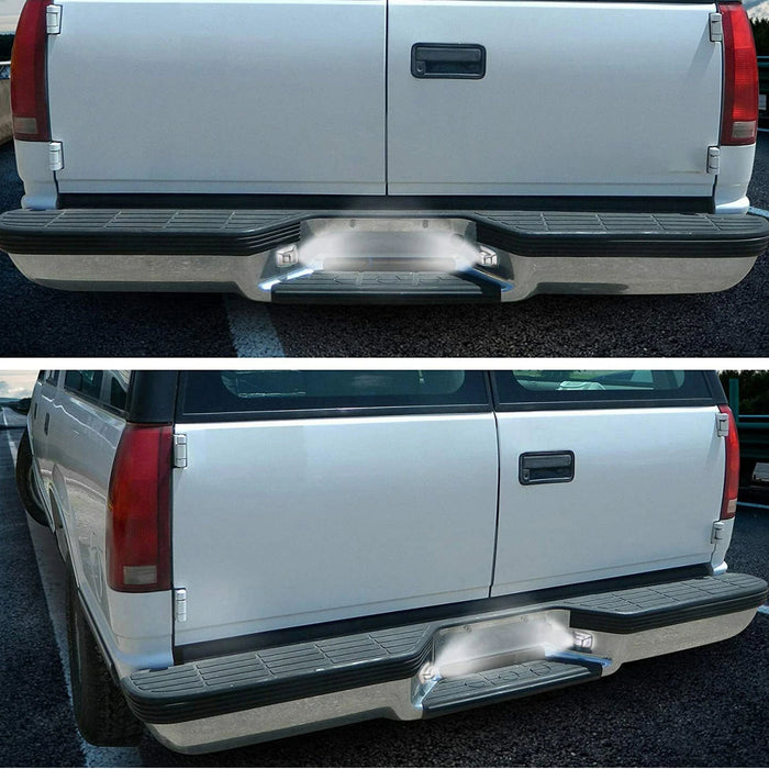 Yankok LED License Plate Lights for Chevrolet Blazer S10 C1500 K1500 Silverado Suburban Tahoe GMC Yukon Sonoma 1988-1999 Chrome White