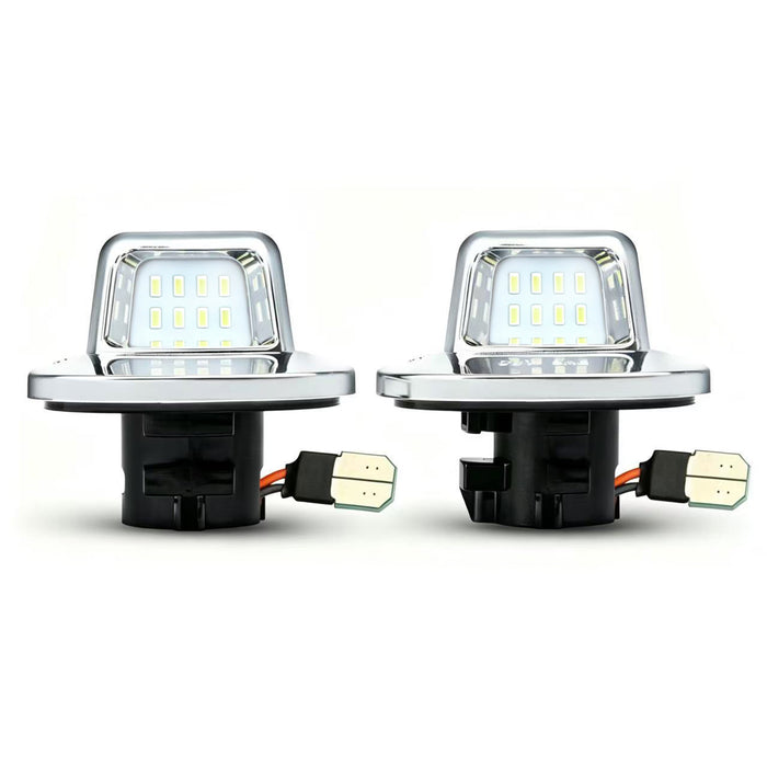 Yankok LED License Plate Lights for Chevrolet Blazer S10 C1500 K1500 Silverado Suburban Tahoe GMC Yukon Sonoma 1988-1999 Chrome White