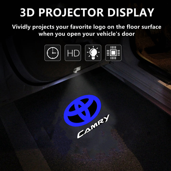 Yankok Camry 3D Projector Logo Courtesy Door Lights 2 Pack For Toyota Camry 2006-2023 All Models