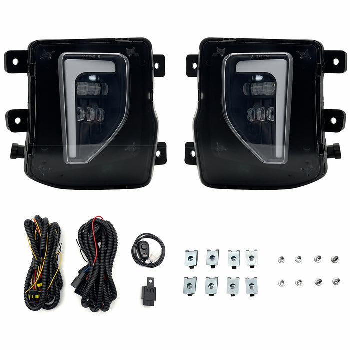 Yankok LED Fog Lights for Chevrolet Silverado 1500 2016 2017 2018 w/ Wiring Harness