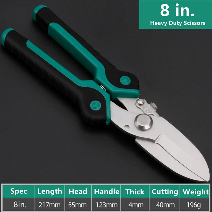 Yankok 8" Heavy Duty Industrial Scissors Steel Cutter Green