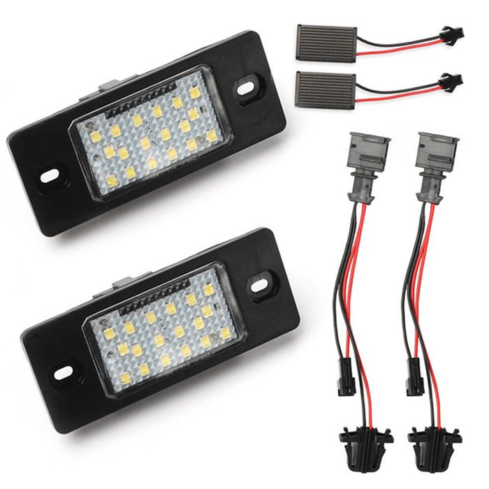 Yankok LED License Plate Lights for VW Touareg Passat Wagon Jetta Golf Porsche Cayenne Black Resistor