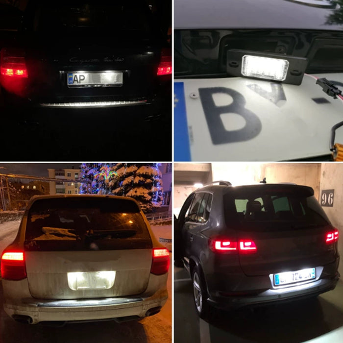 Yankok LED License Plate Lights for VW Touareg Passat Wagon Jetta Golf Porsche Cayenne Black Resistor