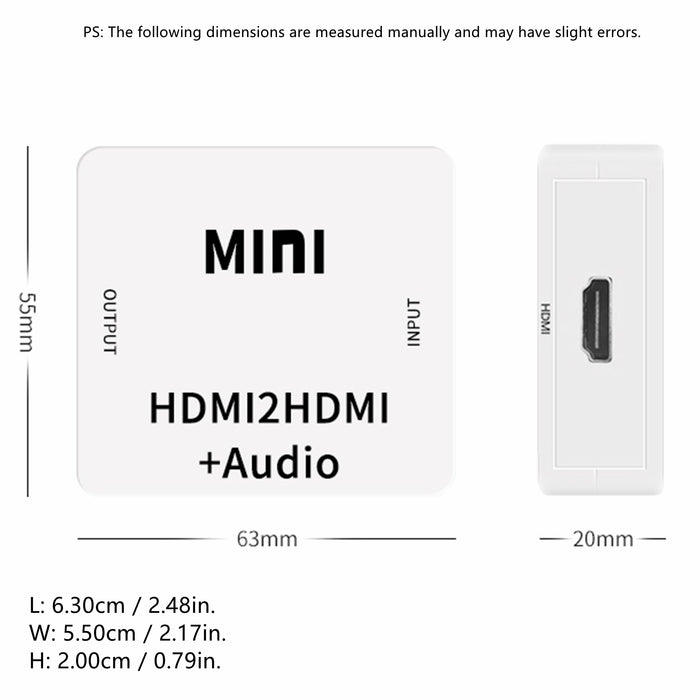 Yankok 1080P Mini HDMI to HDMI Audio Converter with 3.5mm Audio Output