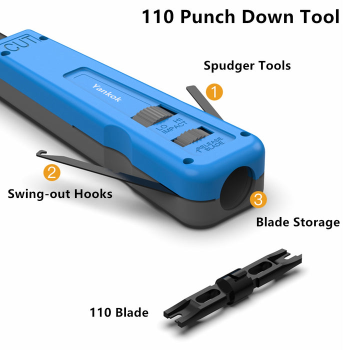 Yankok HT-914B Impact Punch Down Tool with 110/88 Combination Blade