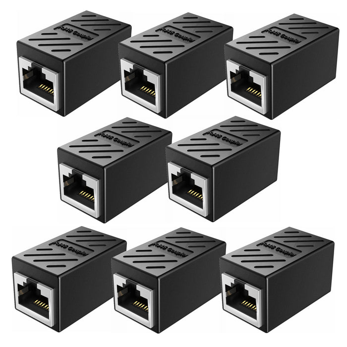 Yankok RJ45 In-line Coupler 5 Pack Female to Female Straight-Through Black