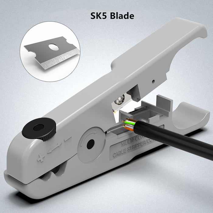 Yankok S501B Cable and Wire Stripping Cutting Tool with Adjustable Blade Depth Grey