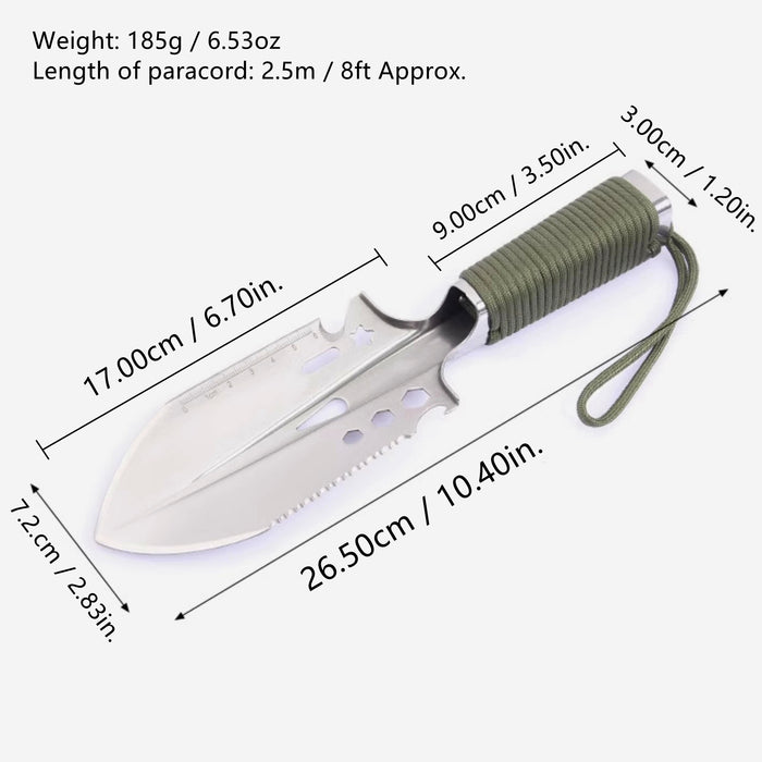 Yankok 10" Multifunction Mini Hand Shovel, 9 in 1 Ultralight Stainless Steel Trowel