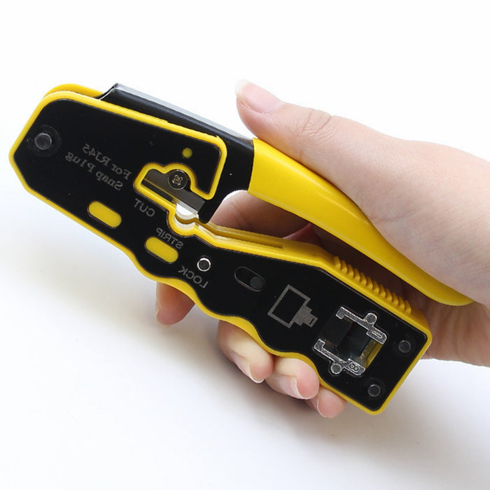 Yankok RJ45 Pass Through Crimper Yellow Grip (Regular and Pass-Thru Crimp) SP-670Y