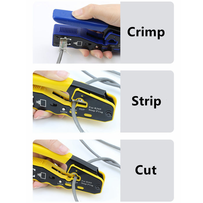 Yankok RJ45 Pass Through Crimper Yellow Grip (Regular and Pass-Thru Crimp) SP-670Y