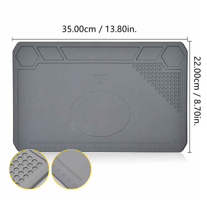 Yankok TE-615 Anti-Static Mat Gray 35 x 25cm. Heat Insulation 450℃, Non Magnetic