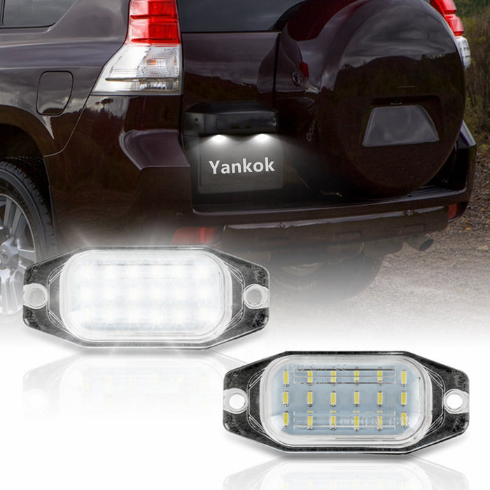 Yankok LED License Plate Lights for Toyota FJ Cruiser 2007-2014 Land Cruiser 1991-1997 Prado 2010-2016 Lexus LX450 1996-1998