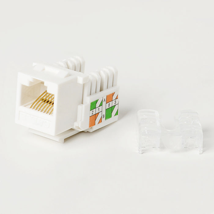 Yankok CAT6 RJ45 Keystone Jack 5 Pack, Female Connectors UL Listed, Transparent Cap