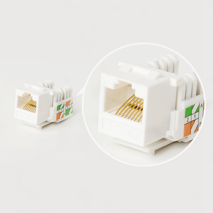 Yankok CAT6 RJ45 Keystone Jack 10 Pack, Female Connectors UL Listed, Transparent Cap