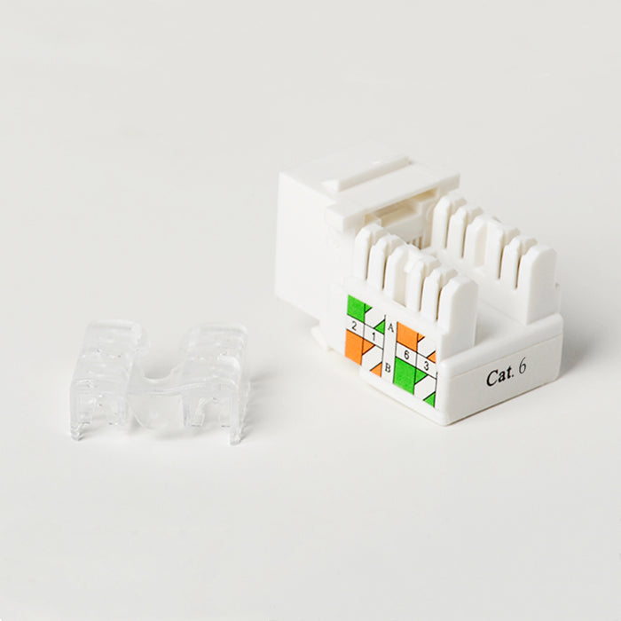 Yankok CAT6 RJ45 Keystone Jack 5 Pack, Female Connectors UL Listed, Transparent Cap