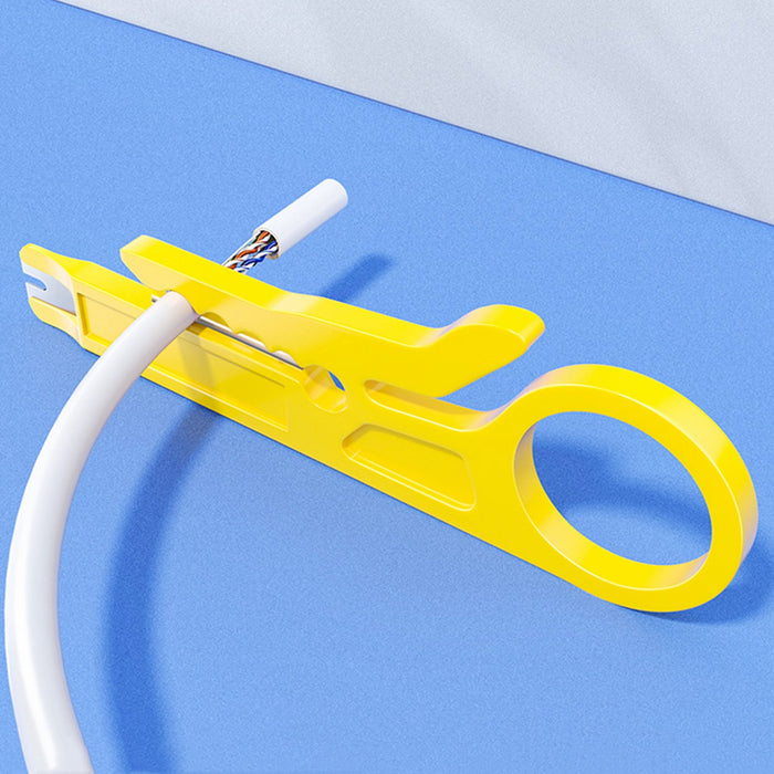 Yankok Mini Stripper / Cutter / Punch Down Tool 10 Pcs Yellow for UTP STP FTP Cables, Patch Panel Block and 10-30 AWG Gauge Wires