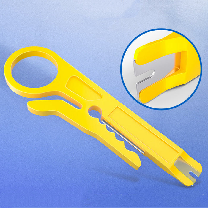 Yankok Mini Stripper / Cutter / Punch Down Tool 5 Pcs Yellow for UTP STP FTP Cables, Patch Panel Block and 10-30 AWG Gauge Wires