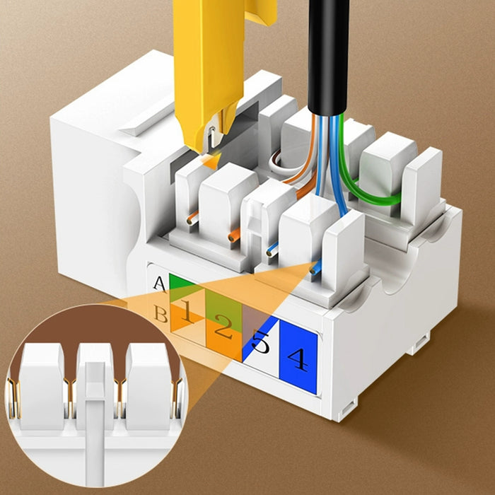 Yankok CAT6 RJ45 Keystone Jack 5 Pack, Female Connectors UL Listed, White Cap